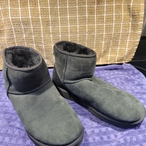 UGG Cozy Black Suede Ankle Boots